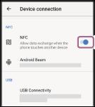 One-touch-anslutning (NFC) med en Android-smarttelefon Genom att röra vid headsetet med en smarttelefon gör headsetet en ihopparning och upprättar en Bluetooth-anslutning.