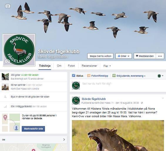 fågelklubb på Facebook för att få den