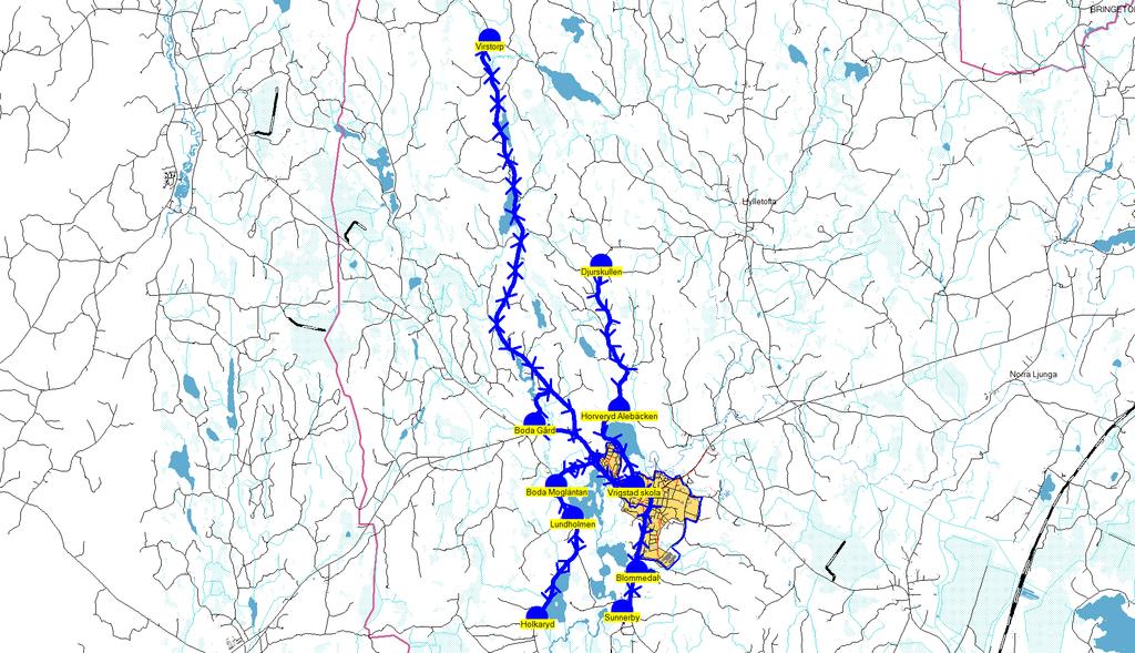 2019-02-13 16:02:51 Karta för Tur 4211 M, O och TO Fordon 50 Vrigstad A MWP 4211 14.05 15.