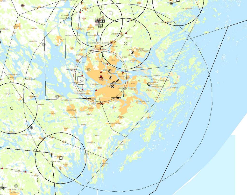 Del 2 Flyghinderanalys BERÖRDA FLYGPLATSER - Berörd flygplats är sakägare LUFTRUM Så här läser du denna del av analysen: Denna analys svarar bara på frågan om verket/masten/byggnadsverket hamnar inom