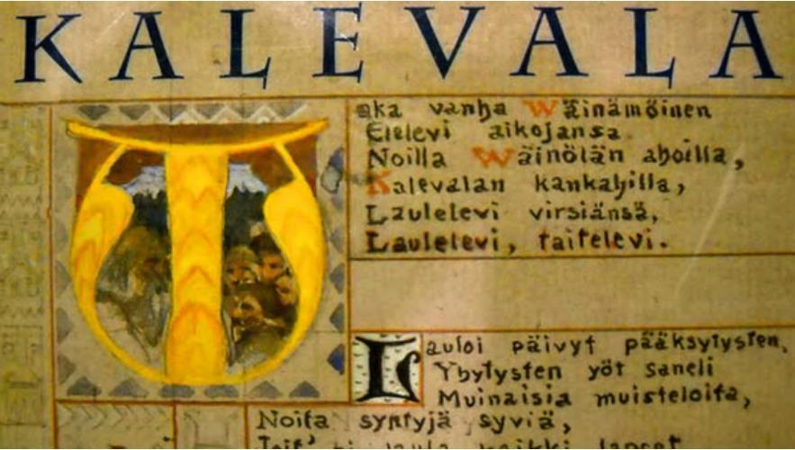 Finlands nationalepos skrivet i versformen kalevalameter utmärks förutom rytmen av upprepningar Sorgfull vandre