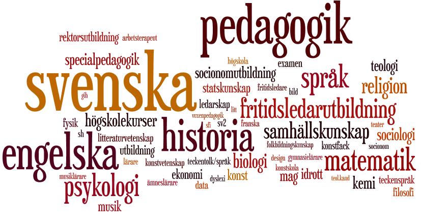 Tabell 6 Pedagogisk personal i samtliga långa kurser inkl uppdragsutbildning, utbildningsbakgrund i Utbildningsregistret, antal och andelar (%) per befattning Utbildningsnivå_SUN Antal personal