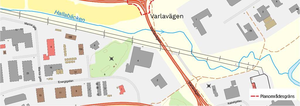 Ungefärligt mråde är markerat med streckad röd linje.