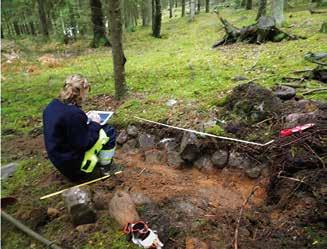 Nyupptäckt röjningsröseområde 7 Även makroprover från marklager mellan rösena samlades in för analys som kan ge svar på frågor om tidigare odlingsmönster och kringliggande växtlighet.