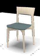 Stolen kan även kundbetsas i båda 45,5 cm ygåtgång 2 sitsar: 0,60 lpm träslagen. iss är stapelbar och levereras 39,5 cm Läderåtgång: 0,4 m² med stapelskydd.