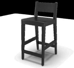 49,5 cm Stolen erbjuds i klarlackad alternativt svart- 63,5 cm ygåtgång 2 sitsar: 0,55 lpm eller kundbetsad björk.