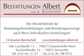 FaMILIeN leben Anzeigenannahme: 06502 9147-0 Zur Halbzeit lagen wir mit 0:2 zurück, durch eine fullminante Leistung in