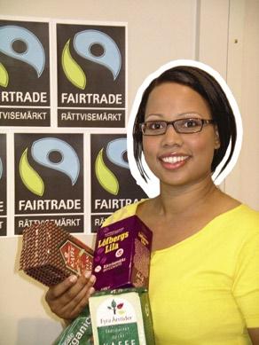 : Skriv en skylt med information om rättvisemärkning där det framgår att personen som köper/dricker kaffet bidrar till förbättrade villkor för arbetare mm. (Information finns på www.rattvisemarkt.se).