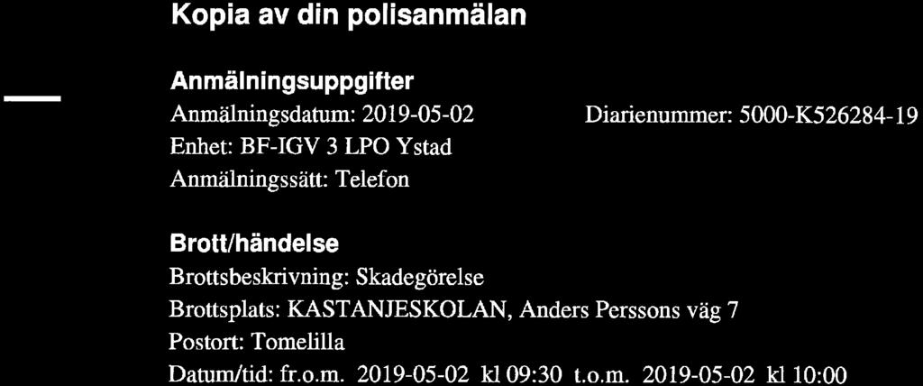 Enhet: BF-IGV 3 LPO Ystad