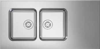 Tjocklek: 30 mm. Diskbänken kan beställas med hål för köksblandare (utan kostnad) och spishäll (tilläggskostnad), så länge diskbänken är tillräckligt stor.
