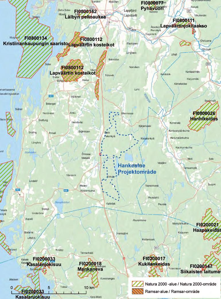 122 Figur 11 78 Områden som hör till nätverket Natura 2000 i närheten av