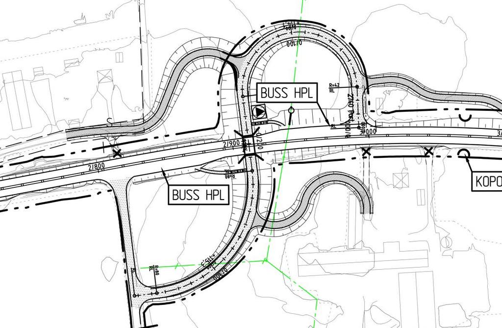 Utformningar vid passagen under E20 vid Märene/södra utfarten av väg 2740 och vid Klippan.
