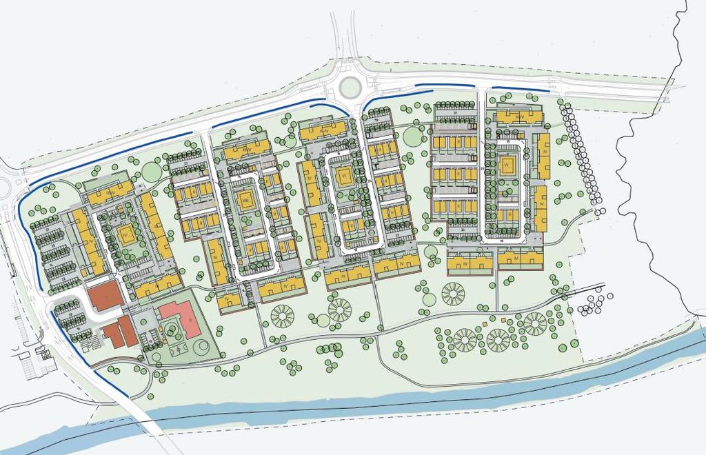 Anläggningar inom kvartersmark 1 2 3 4 Illustrationsritning Bebyggelsegrupp 1-4 Respektive fastighetsägare svarar för utbyggnad av anläggningar inom kvartersmark.