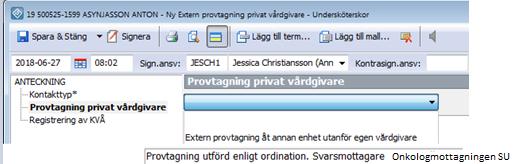 Behöver anteckningen redigeras innan signering, välj Spara & Stäng. Anteckningen hämtas upp för redigering under Mitt Arbete där det sedan ska signeras. 4.