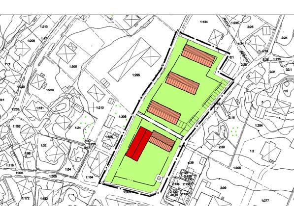 Norr om förskolebyggnaden föreslås att en helt ny byggnad uppförs.