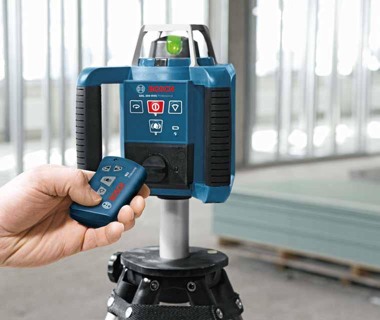 HÖG PRISION ÄVEN VID STORA AVSTÅND MÄTTEKNIK 7 769:-* 9 711,25** ROTATIONSLASER GRL 300 HVG Grön laser: Upp till fyra gånger bättre synbarhet jämfört med röd