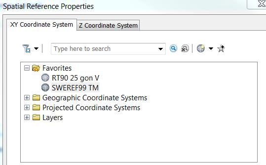 Gå till Create Feature Class och From XY-table. ArcGIS vänder på koordinaterna så välj Y-kolumnen för X-koordinater och X-kolumnen för Y- koordinater i rullgardinerna.