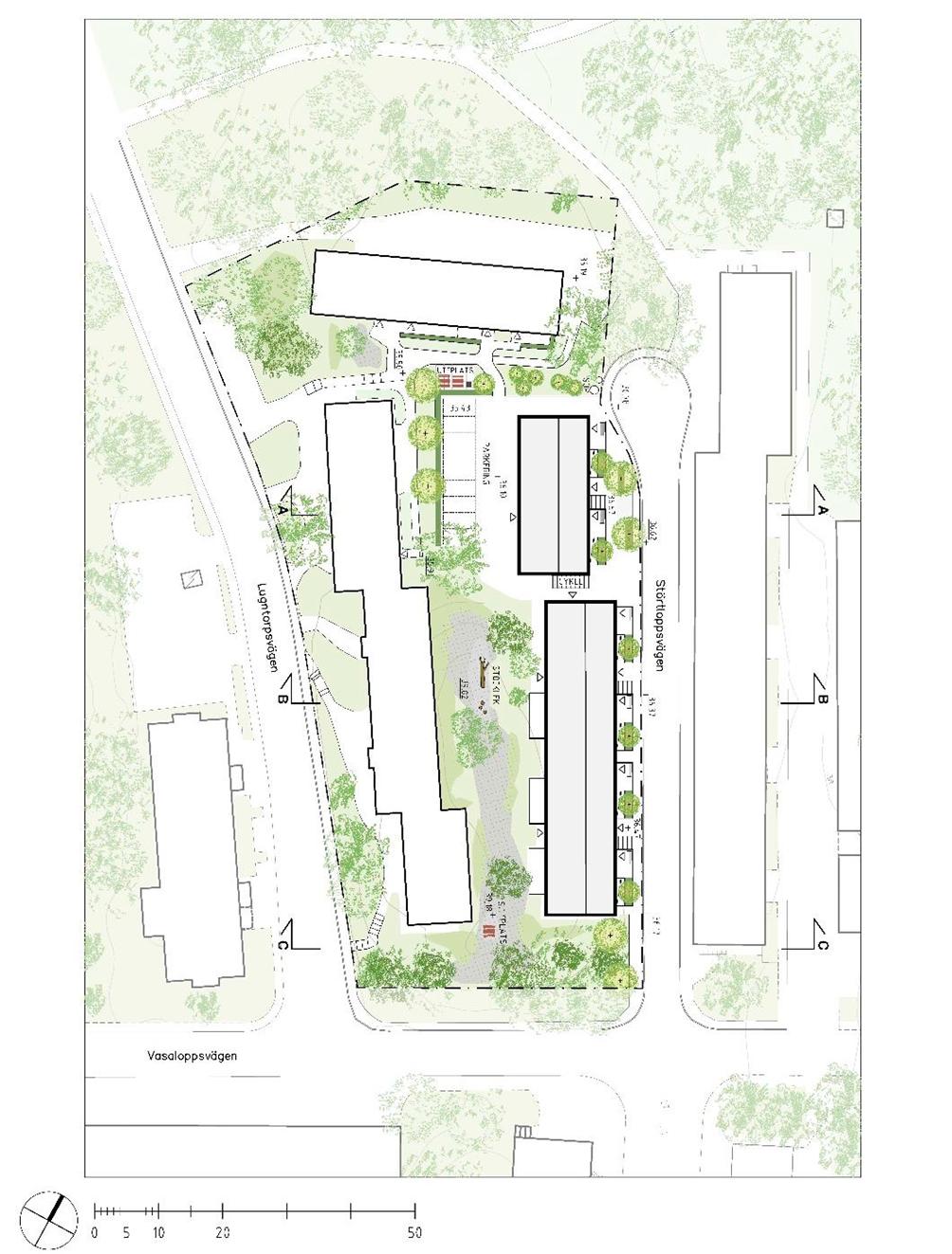 Sida 3 (6) Markanvändningen föreslås vara ämnad för bostäder och på utvalda platser är parkering tillåten. I övrigt tillåter inte planförslaget att marken får användas till något annat.