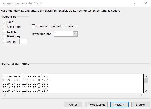 Se till att valet Alla filer eller Textfiler är valt för filtyp.