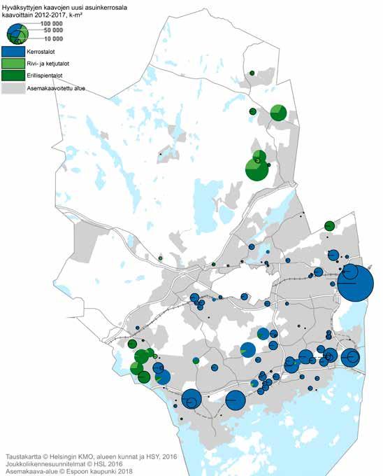 1.3 UPPNÅENDET AV DE MÅL SOM STÄLLTS UPP FÖR PLAN- LÄGGNINGEN OCH BOSTADSPRODUKTIONEN Målet för planläggning har förverkligats För planläggningens del har målen i avsiktsförklaringen om