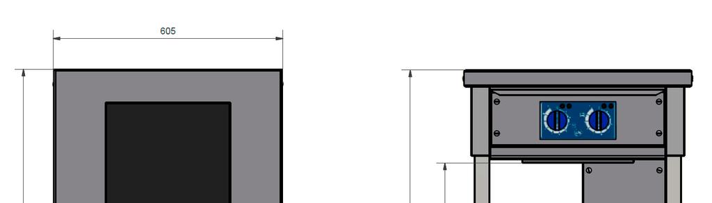 med fast stativ Underhylden sidder for 900 mm