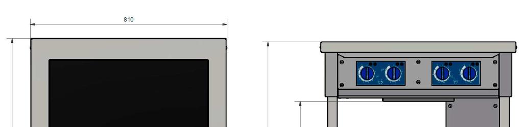 med fast stativ Underhylden sidder for 900 mm