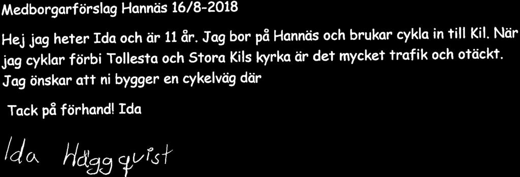 Medborgorförslog Honnös t6/8-?otb Hej jca heter Idq och är 1l år.