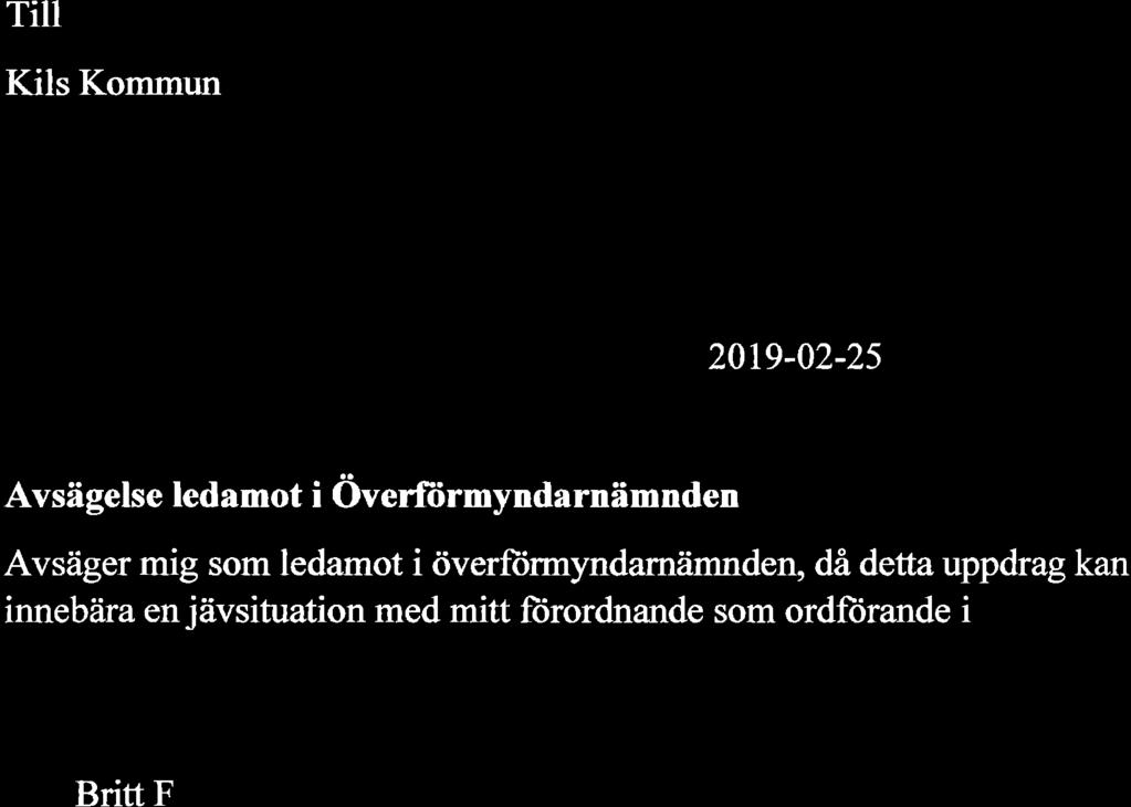 KILS KOMMUN Till Kils Kommun Dnr 201s -02-27 20t9-02-25