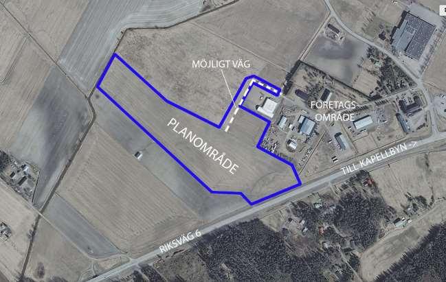 Flygfoto av planområdet som avgränsats med blått. MML- fastighetsdatatjänstens topografibild 3.1.2 Naturförhållanden Området omfattar åker som länge odlats.
