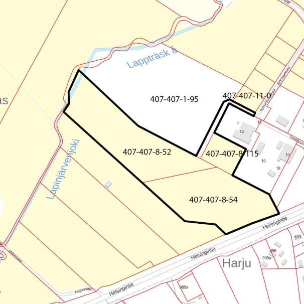 3.1.5 Markägande Fastigheterna 407-407-8-52 och 407-407-8-54 ägs av kommunen. Fastighet 407-407-8-115 är privatägd och fastighet 407-407-1-95 som krävs för linjeföringen är i Forststyrelsens ägo.