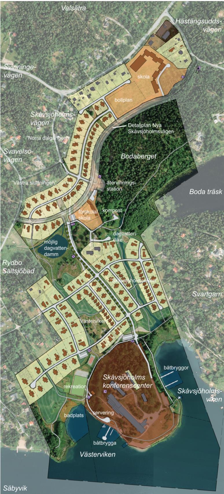 ÖSTERÅKERS KOMMUN UTSTÄLLNINGSHANDLING 7(11) Bebyggelseområden Illustrationsplan på föreslagen