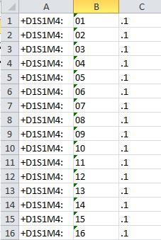 Kopiera texten och klistra in den i ett textprogram typ Notpad.exe. Klistras text från Excel in i Notpad kommer textsträngar i varje kolumn avskiljas med en TAB. Radera alla TAB.