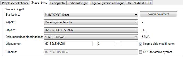 +D1S2&EMA001-3-- Öppna plintkorten I första momentet genomför man en grundifyllnad d.v.s. alla uppgifter som i detta skede är känt. Läs uppgifterna från Monteringsritning Sid 1 samt sid 2.