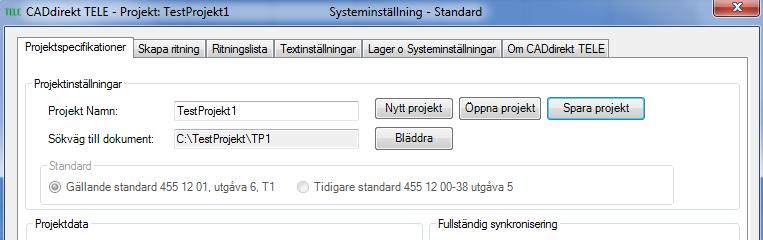 I projektstarten sparas detta värde i databasen och gäller för alla dokument som skapas.
