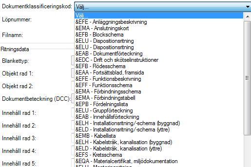 Objekt Här väljs vilket system som