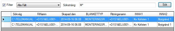 Denna sökfunktion hjälper till att lista en dokumenttyp eller finna ett specifikt dokument. Aktivera Filtrering.