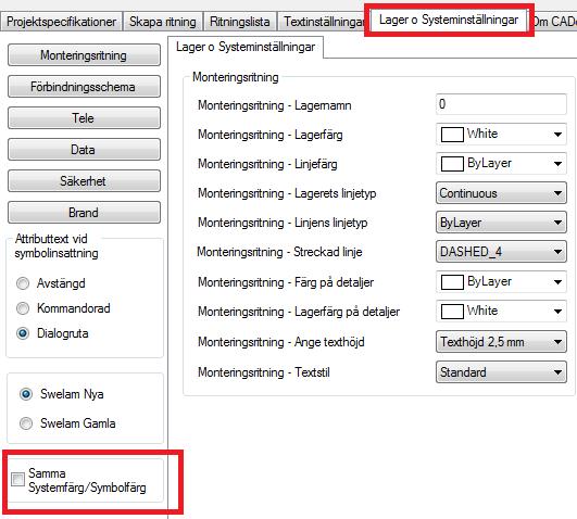 Brand Systeminställningar Teknikgruppen har 5 st. system.