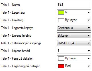 Lagerfärg för detaljer. Vid ändring måste värden sparas.