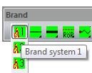 Ta fram verktygsfält för Brand.