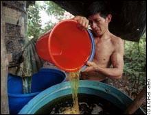 concentrated sulfuric acid; 10kg of lime (calcium carbonate); Up