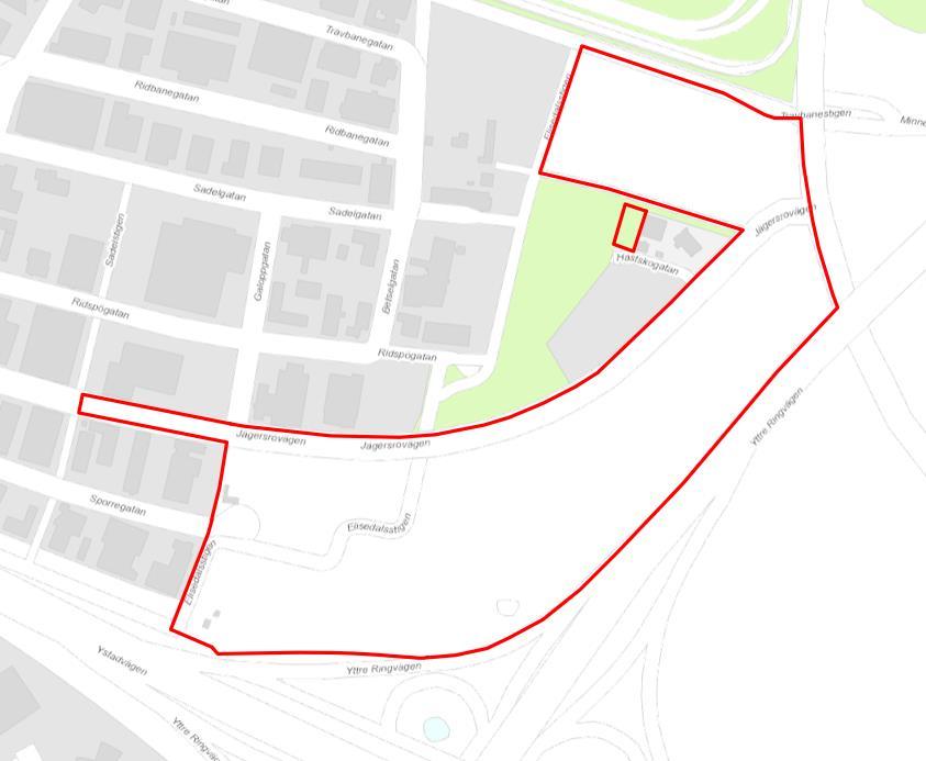 Bild 2: Projektområdet Berörda fastigheter Rosengård 172:6, Rosengård 173:3, Rosengård s:11, Rosengård s:28, Husie 172:327, Husie 173:2, Husie s:98. Samtliga fastigheter ägs av Malmö kommun.