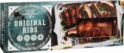 49 95 Ribs Texas longhorn, Sverige, kylda, 420g, jfr-pris 118,93/kg Sticky chicken I butikens