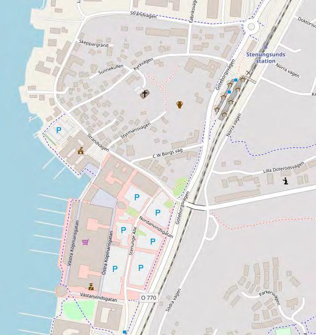 5.6 Gång/cykelpassage vid resecentrum Nuläge Stenungsund kommun planerar att bygga ett nytt resecentrum i anslutning till Stenungstorg och i samband med detta vill de anlägga en ny planskild