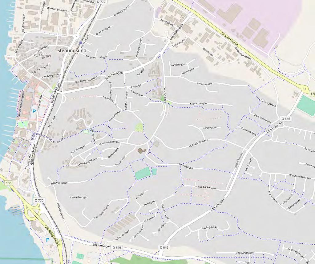 På den föreslagna sträckningen går idag en gång- och cykelväg, i samband med vägbygget måste denna ersättas och förslagsvis anläggs en ny utmed den nya vägen.