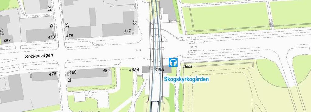 2012-15331 Orienteringskarta. Röd markering visar ungefärligt planområde. Box 8314, 104 20 Stockholm.