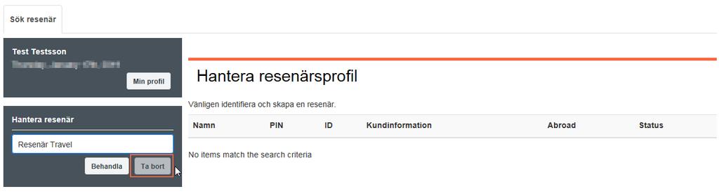 Ta bort kopplingen mellan resenärsprofil och Resebeställare För att ta bort kopplingen mellan din resenärsprofil och din kollegas