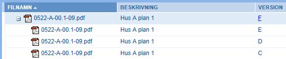 Högerklicka på en fil FILVY FILURVAL Filurval är ett urval av de filer som finns registrerade i projektet. Ett filurval kan exempelvis vara de dokument som tillhör ett ändrings-pm.