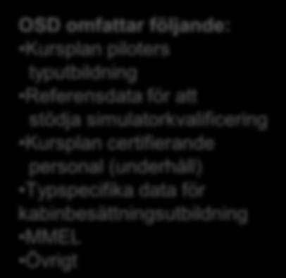 GEN - Rapportering till NAA och TCH/STCH ATO Förkunskaper enligt OSD FSTD Valideringsdata enligt OSD Del-ORO GEN Rapportering till NAA och TCH/STCH MLR MEL baserat på MMEL enligt OSD FC