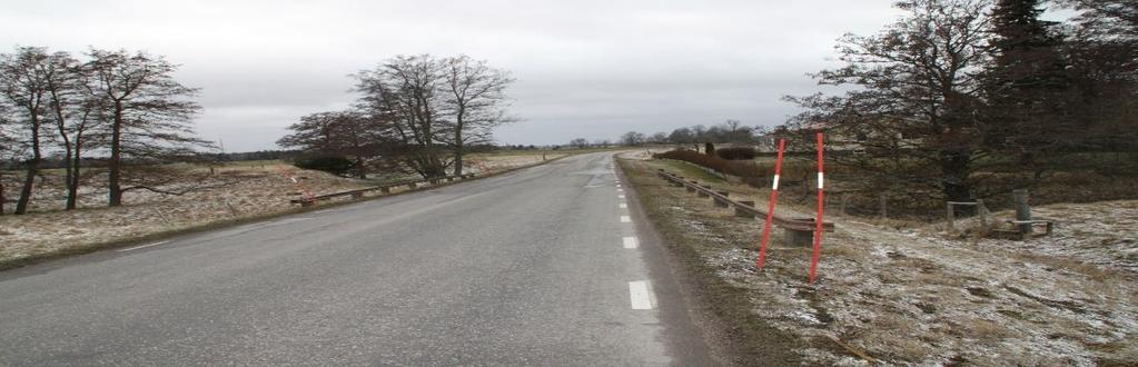 Figur 23. Exempel på vägräcke som inte uppfyller de nuvarande standarderna, situation 2 väg 631. Figur 24. Exempel på vägräckesände som inte uppfyller de nuvarande standarderna, situation 2 väg 631.