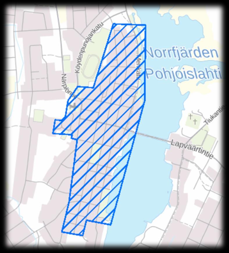 1-8 Bild 4. På kartan syns avgränsningen för RKY-området, planområdets läge med svart pil. Följande beskrivning av området är hämtad som urklipp från www.rky.